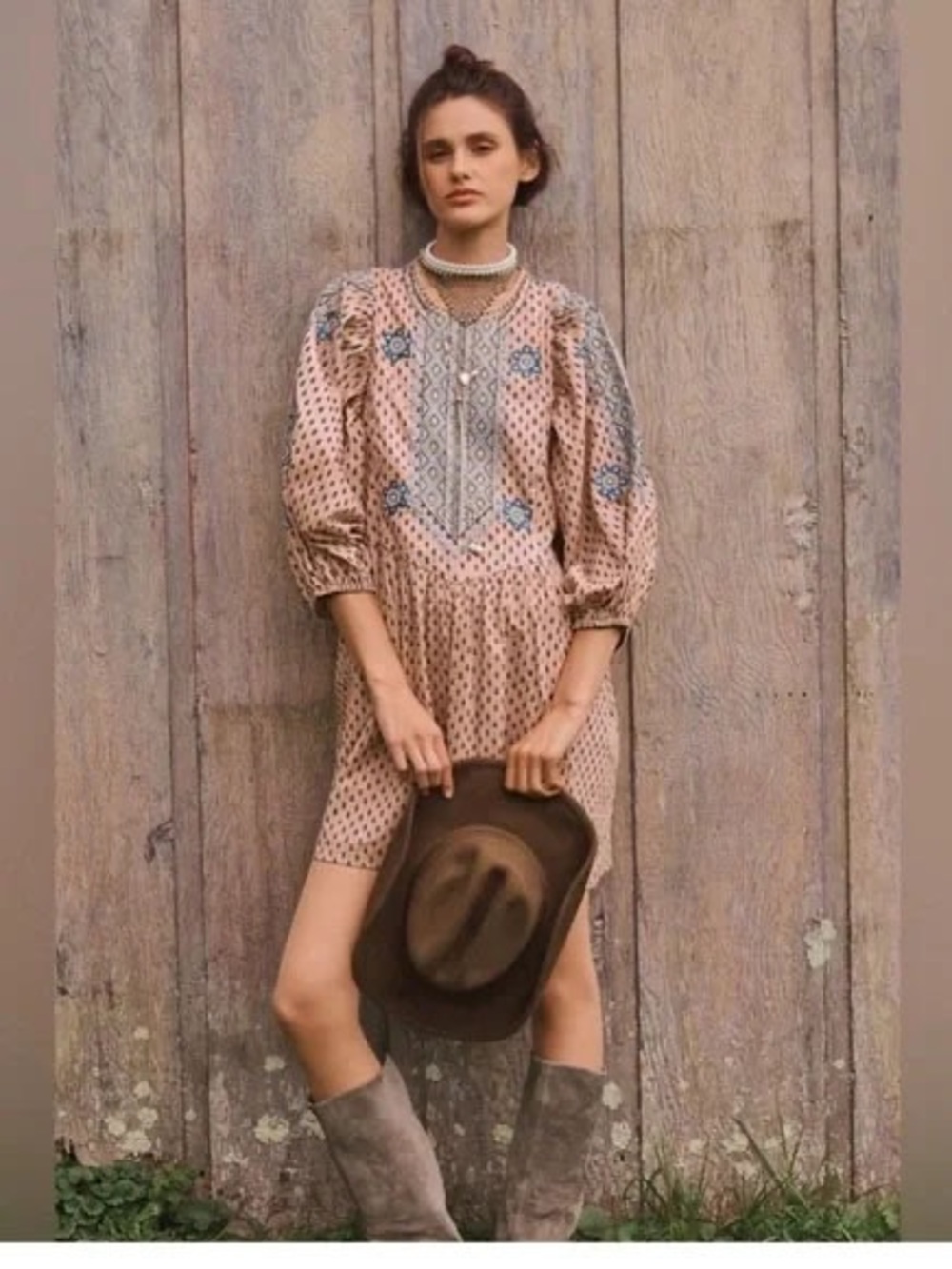 Anthropologie Embroidered Mini Dress